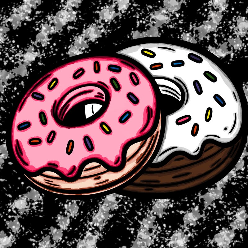 a piece of food doughnuts