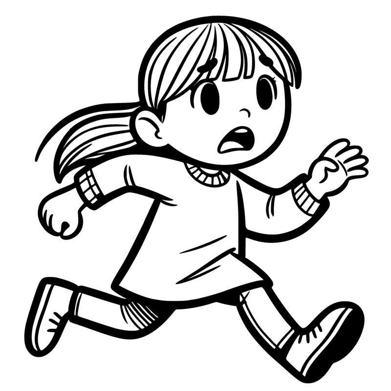 girl running scared