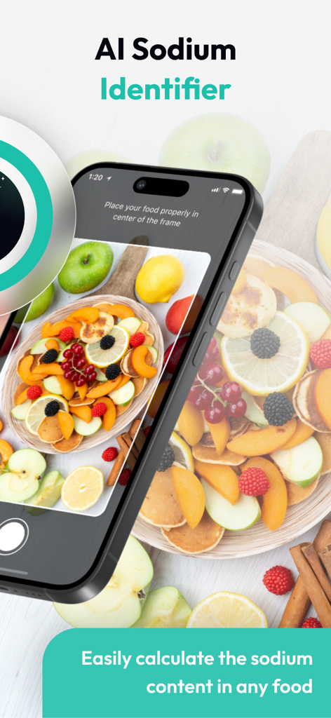 Sodium Tracker & Counter - STX - AI food scanner identifying sodium content in a meal