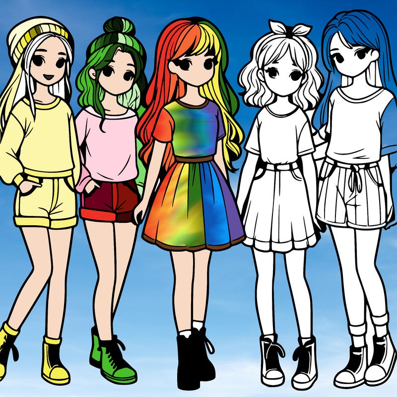 a group of five girls