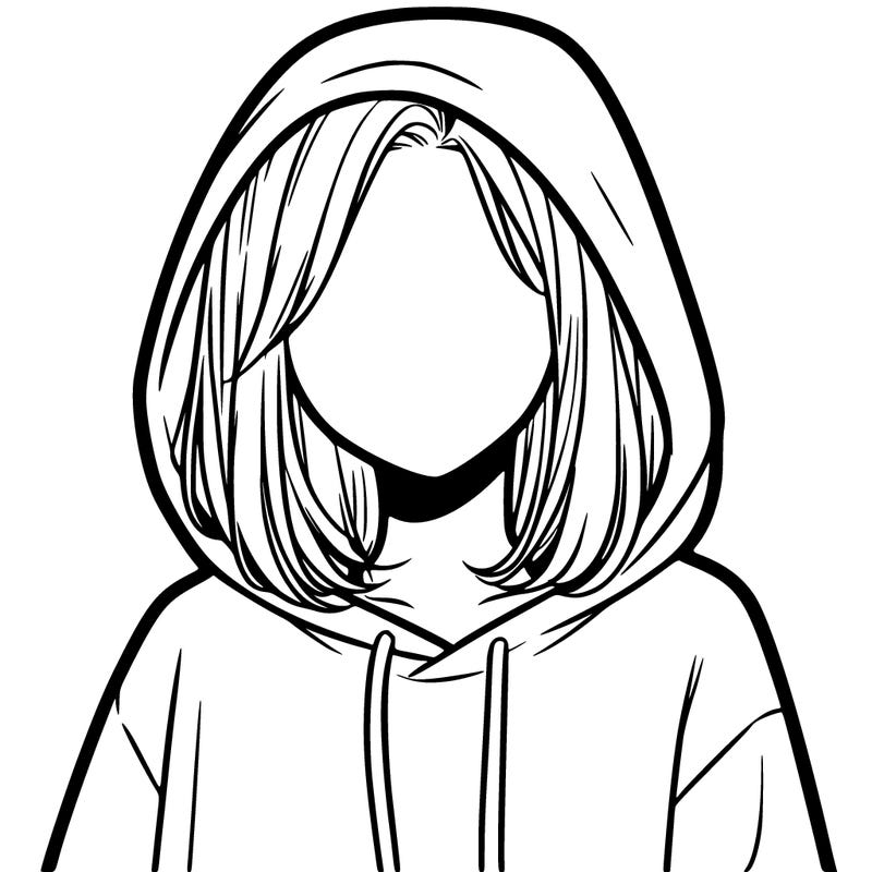 a faceless girl in a hoddie