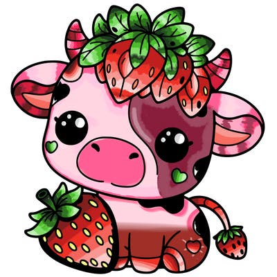 cute strawberry cow