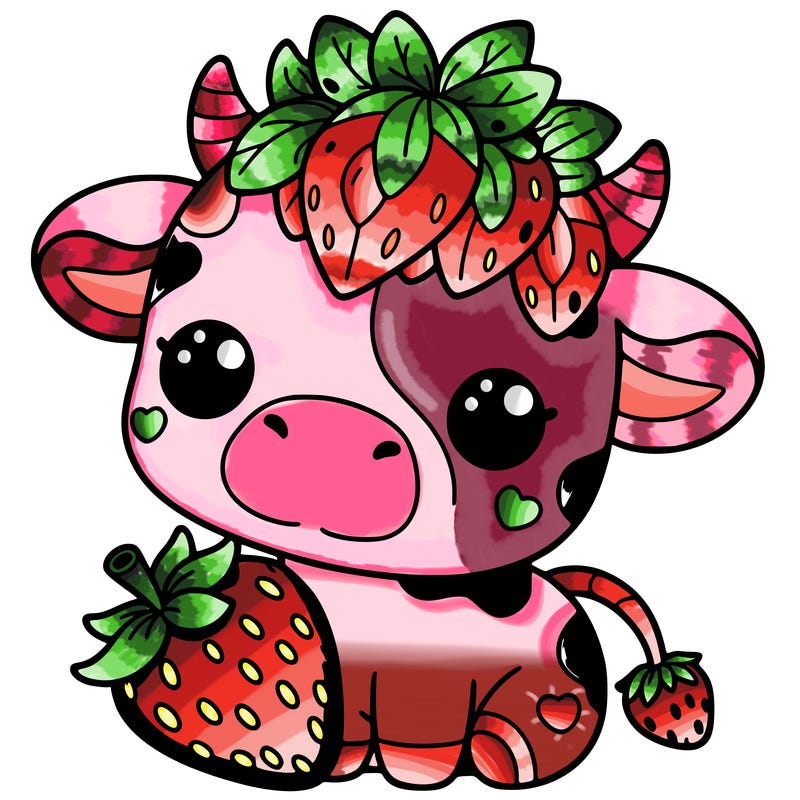 cute strawberry cow