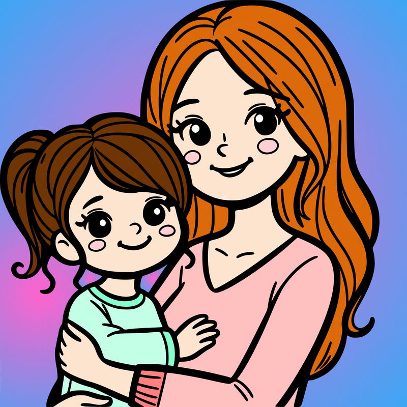 mom with her daughter