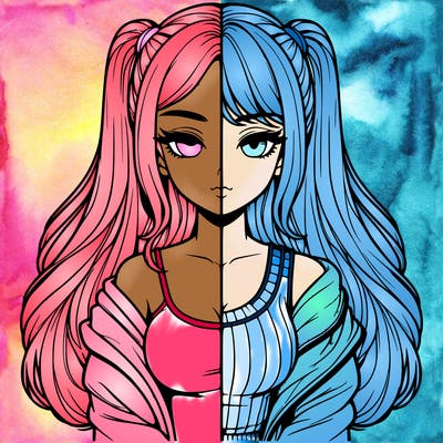 realistic girl split