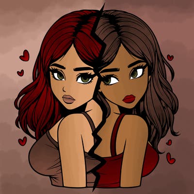 realistic girl split