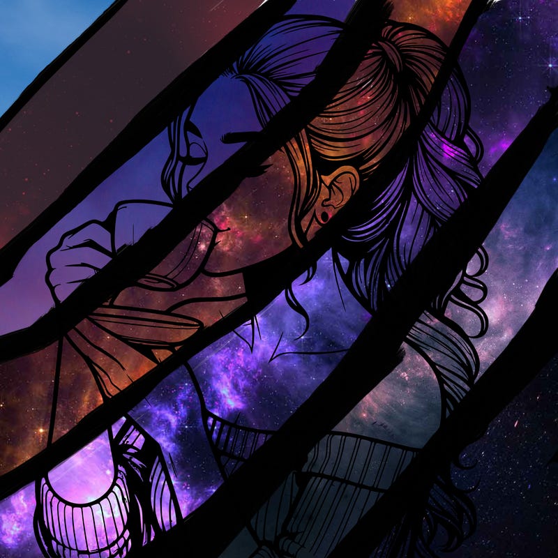 realistic woman drinking tea