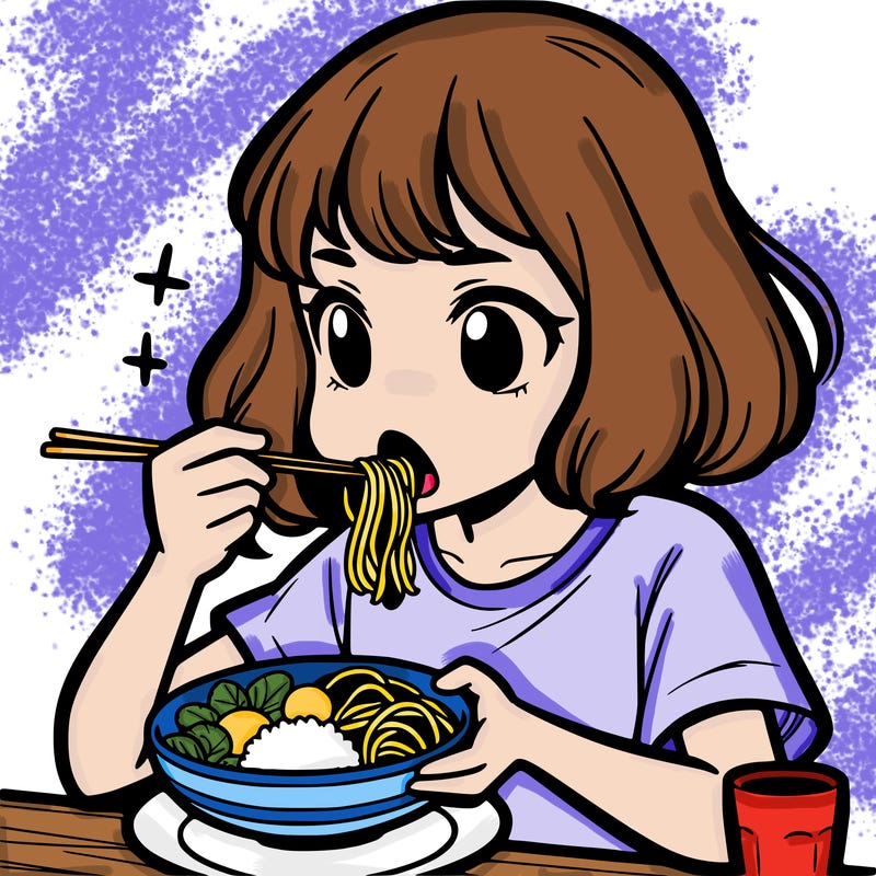 a girl eating food