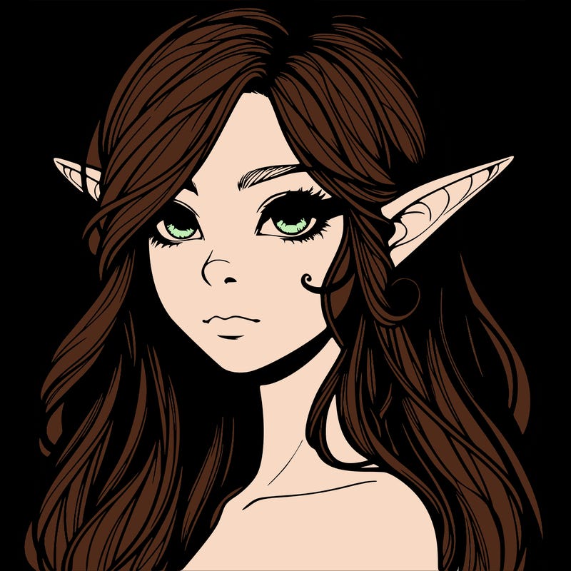 elf girl realistic dark fantasy