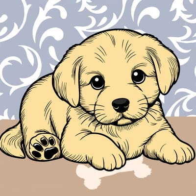 a cute realistic puppy