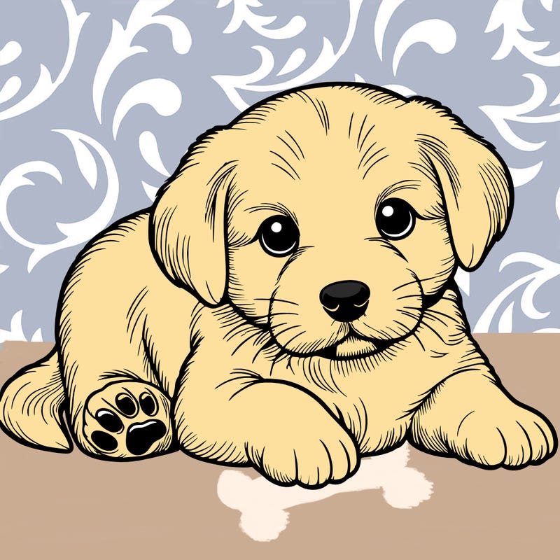 a cute realistic puppy