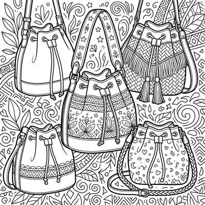 Unleash your inner fashionista with this exciting bucket bag coloring page, specially designed for teens who love trendy accessories. Express your unique style by bringing these intricate designs to life with a splash of color!