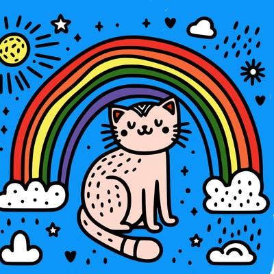 cat rainbow
