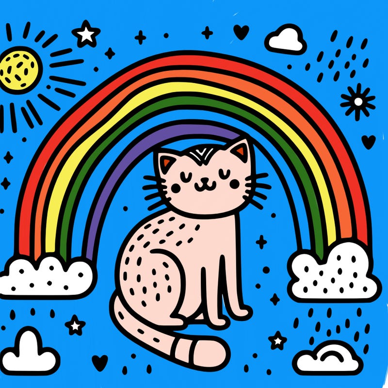 cat rainbow