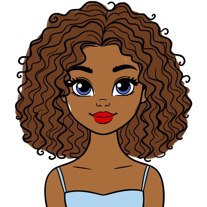 woman with curly hair