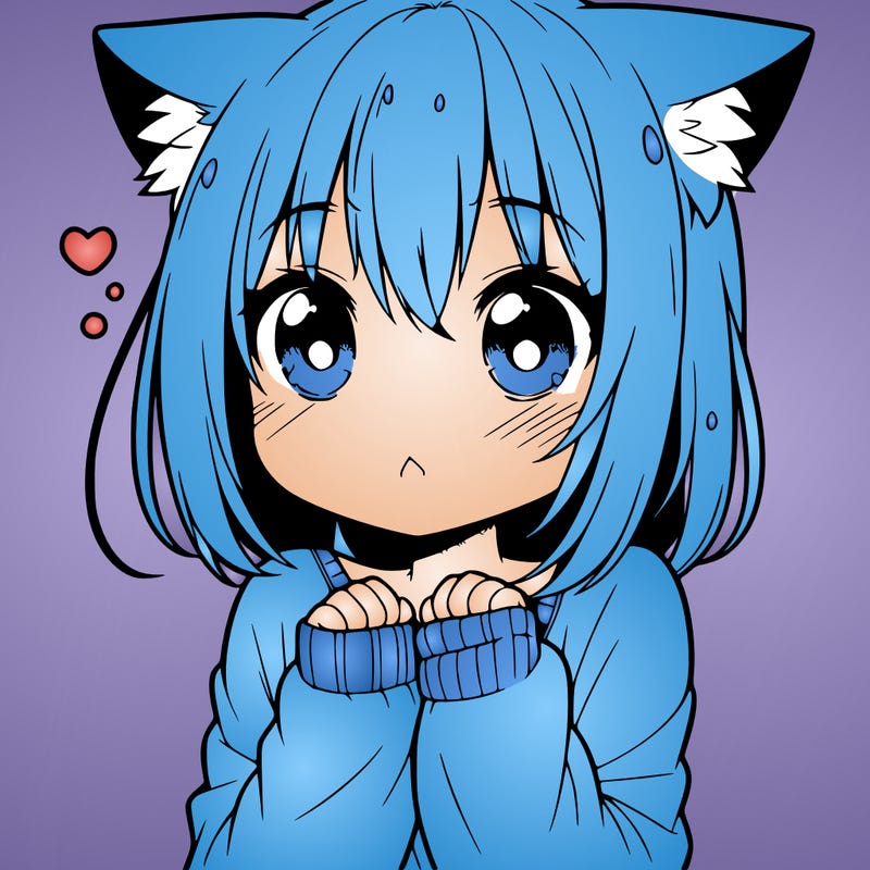 shy anime catgirl