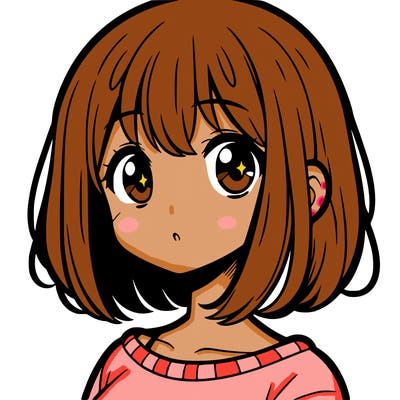 manga girl with bangs