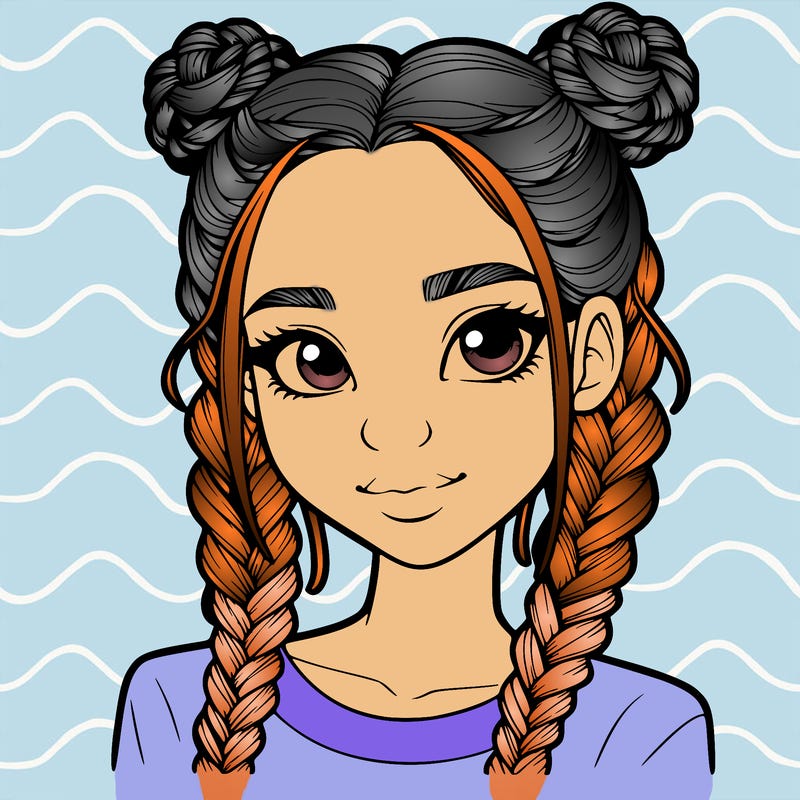 realistic girl with braids