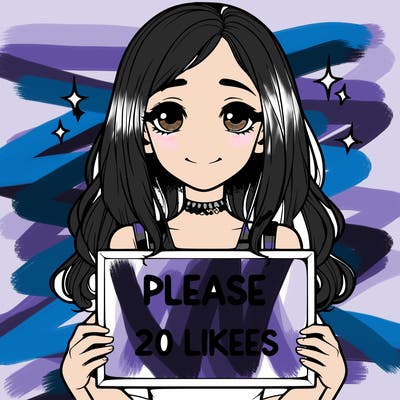 realistic girl holding a sign that says please 20 likes