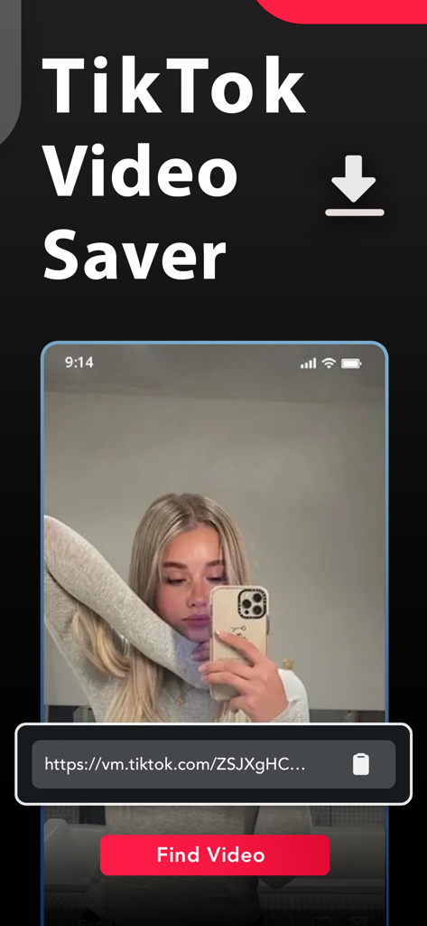 Snaptik - Save TikTok video - Interface of the Snaptik app showing how to save a TikTok video by pasting a link
