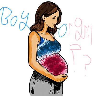 realistic pregnant person