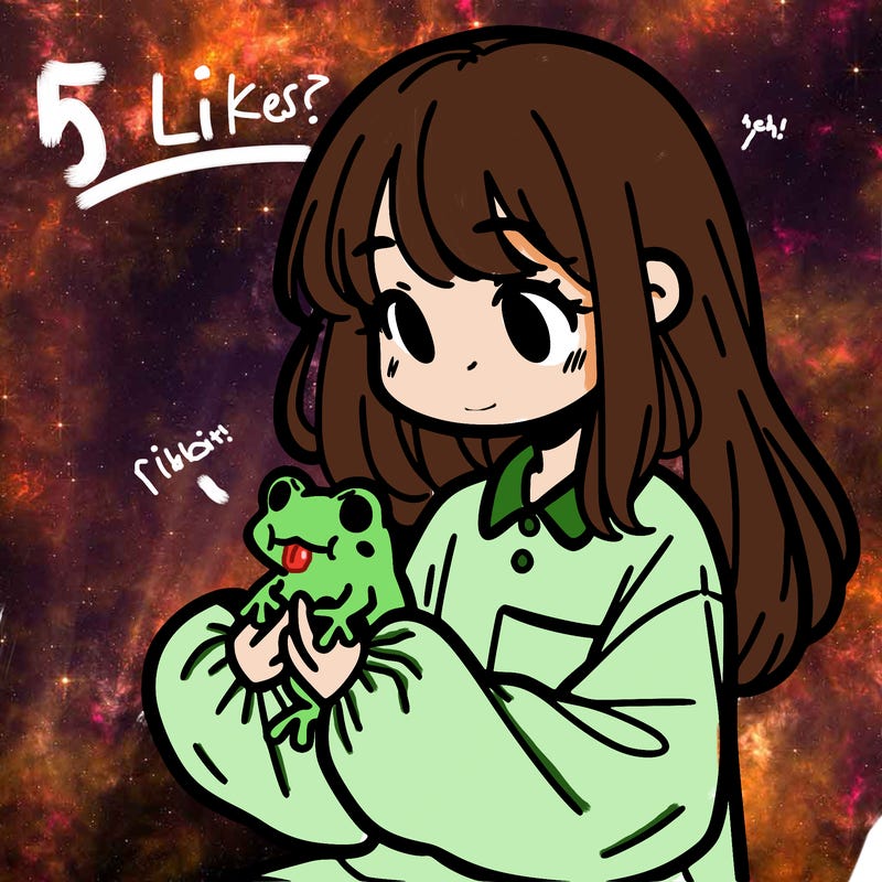 girl with long hair and a oversized shirt. and she is holding a frog