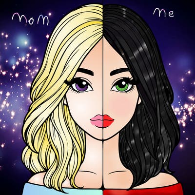 realistic girl in half