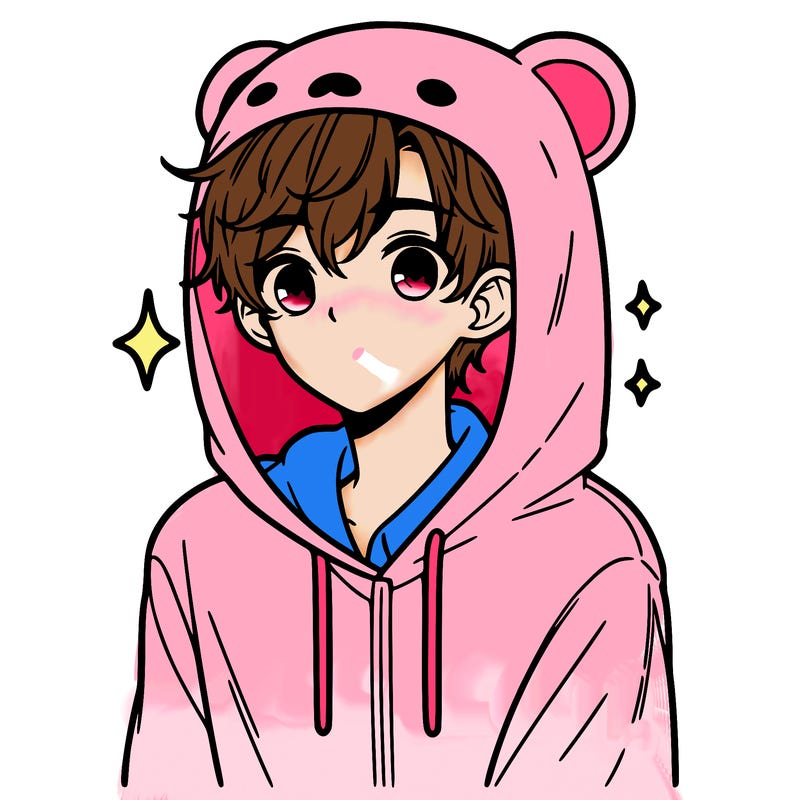 a 17 year old boy in a cute animal hoodie