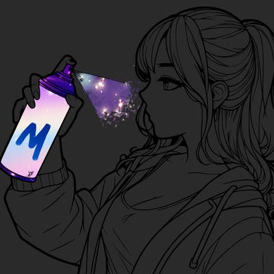 a realistic girl spray, painting