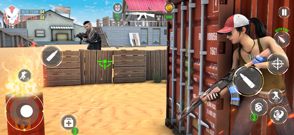 FPS Battle Royale: Gun Games - Action gameplay scene from FPS Battle Royale showing characters in combat