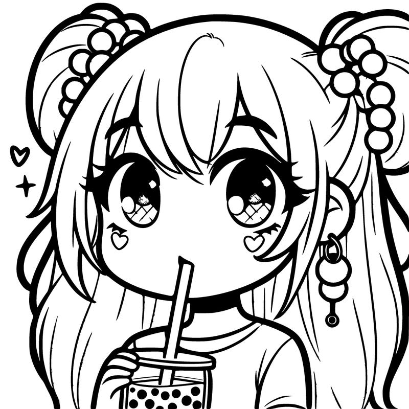 girl drinking boba