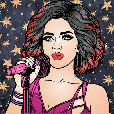 realistic looking female singer