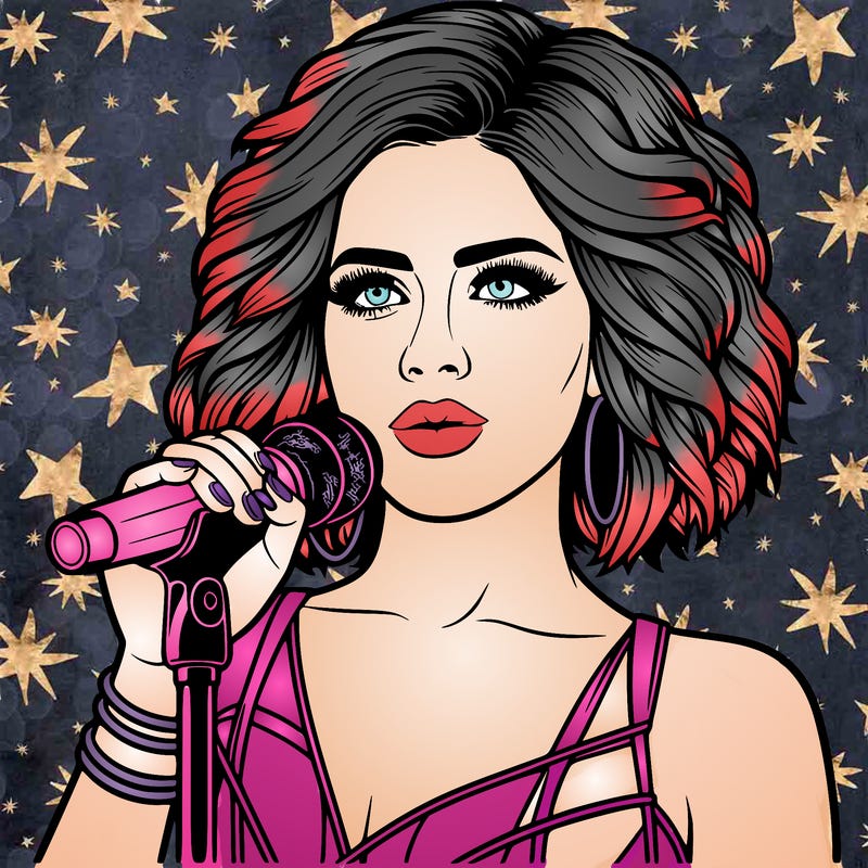 realistic looking female singer