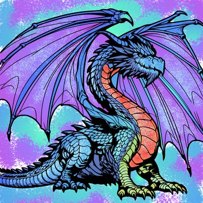 a giant realistic dragon