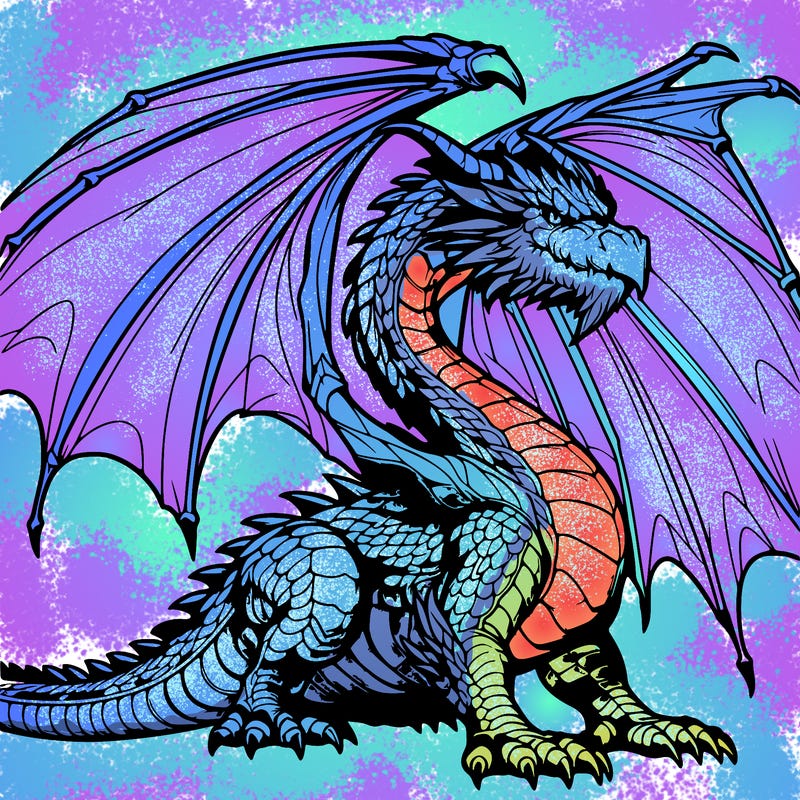 a giant realistic dragon