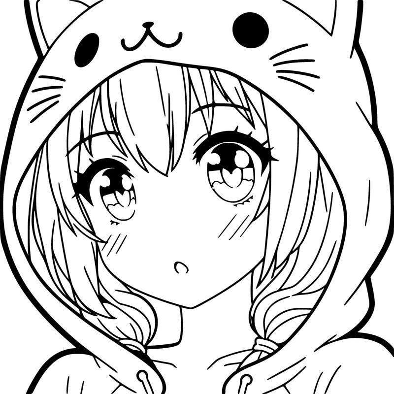 anime girl in cat onesie