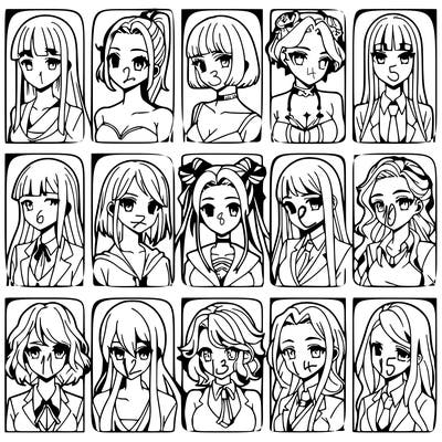 girls that look diffrent anime