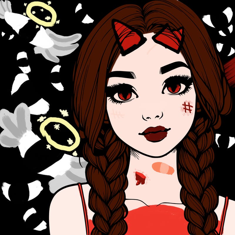 realistic girl with braids