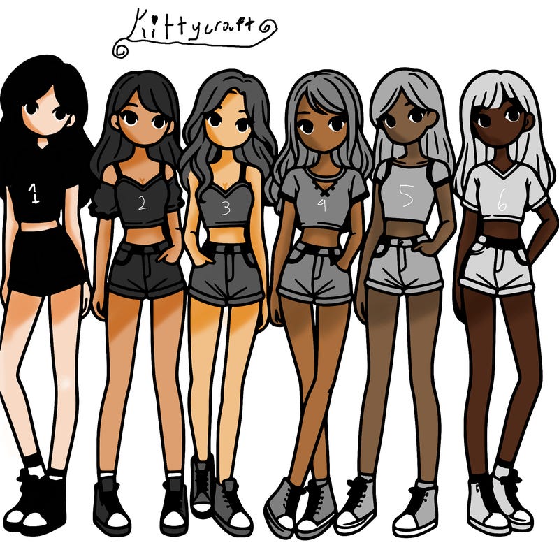 a group of girls wearing crop tops and shorts