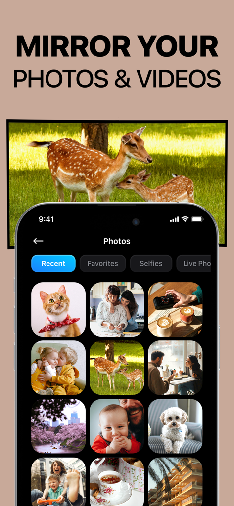 Screen Mirroring App: Smart TV - 스마트 TV에서 사진 및 동영상을 표시하는 iPhone 화면 미러링 앱