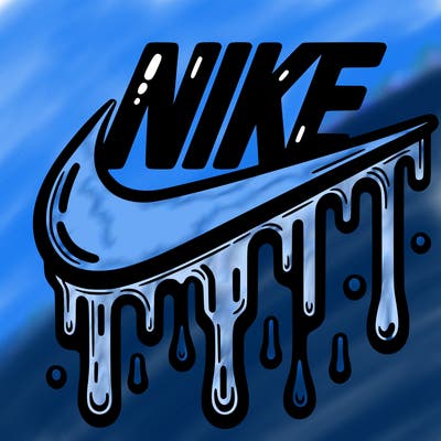 dripping nike logo