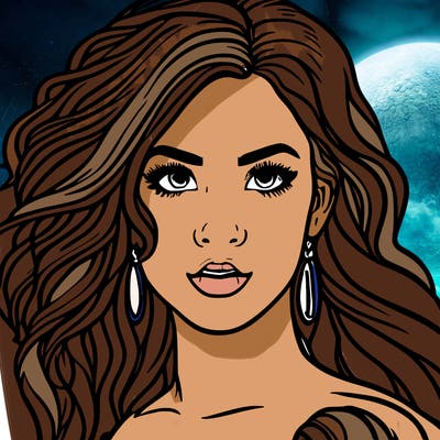 realistic girl with big hair