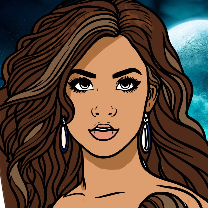 realistic girl with big hair