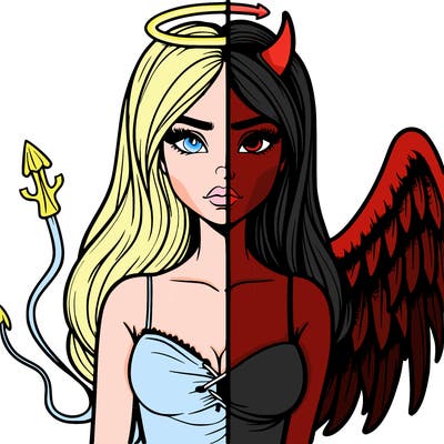 devil vs angel realistic girl