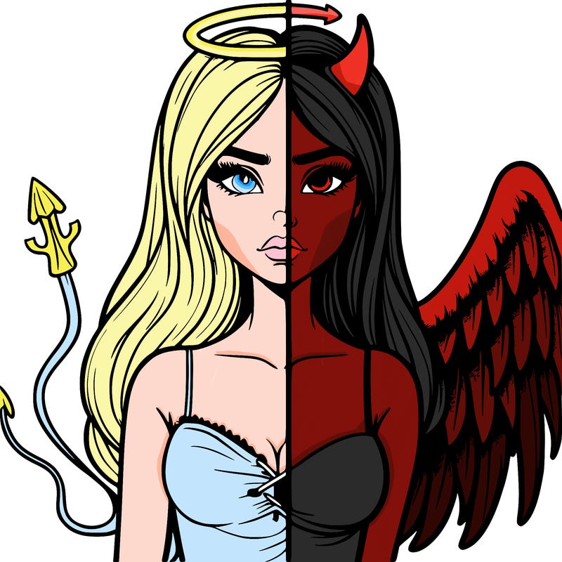 devil vs angel realistic girl