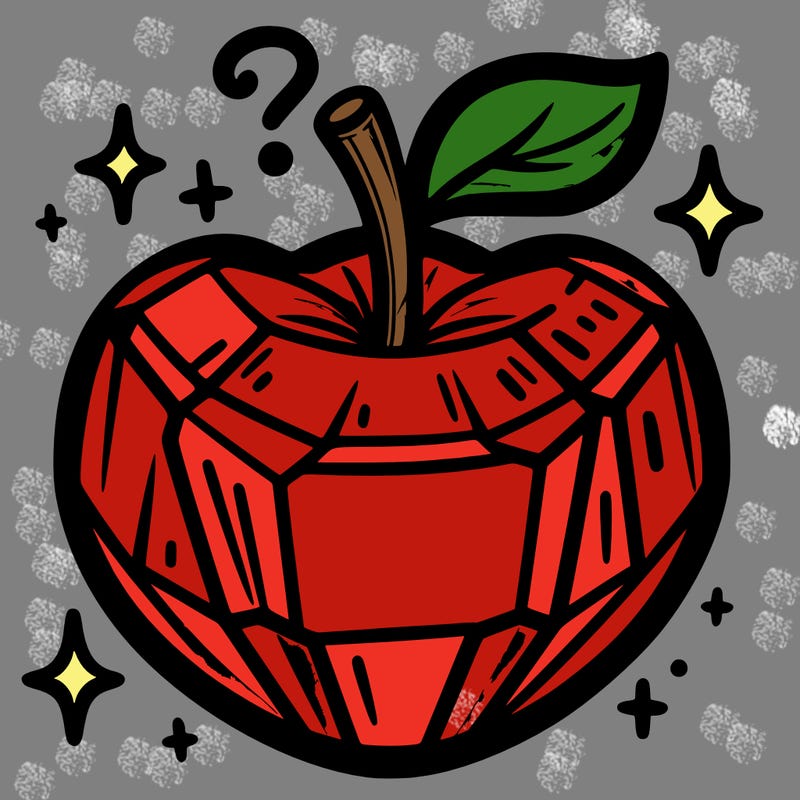 very shiny crystal apple