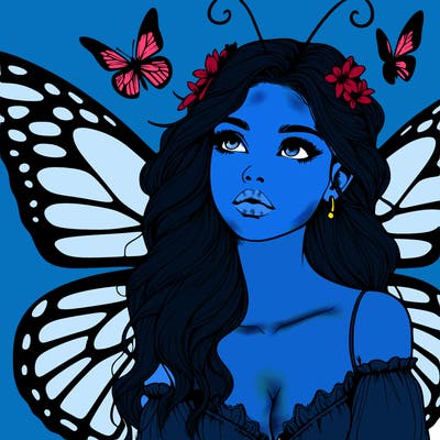 butterfly fairy realistic girl
