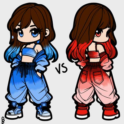 girl in crop top and baggy pants