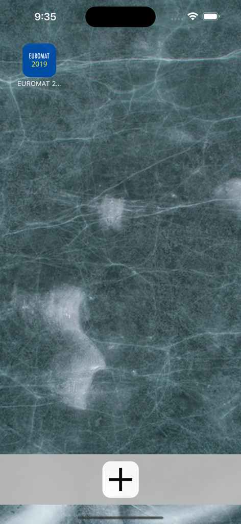 Interface principale de l'application Invajo Conférences et Événements montrant une conférence enregistrée et un bouton d'ajout.