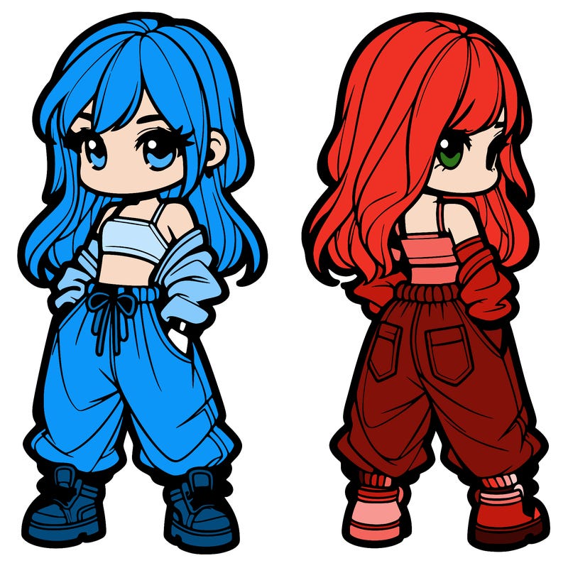 girl in crop top and baggy pants